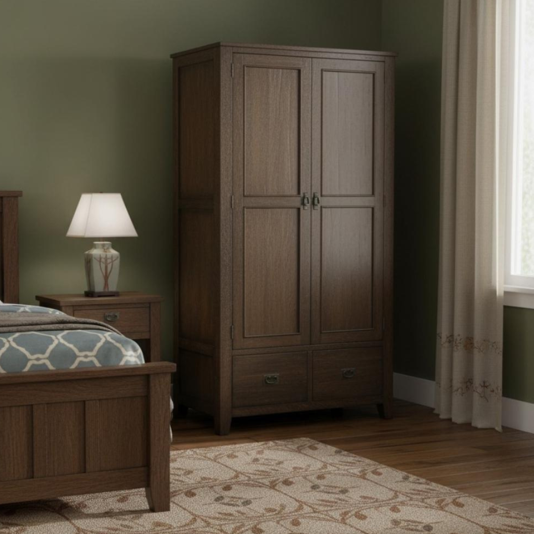 Mission 2 Door / 2 Drawer Armoire (Available in 2 Stains)