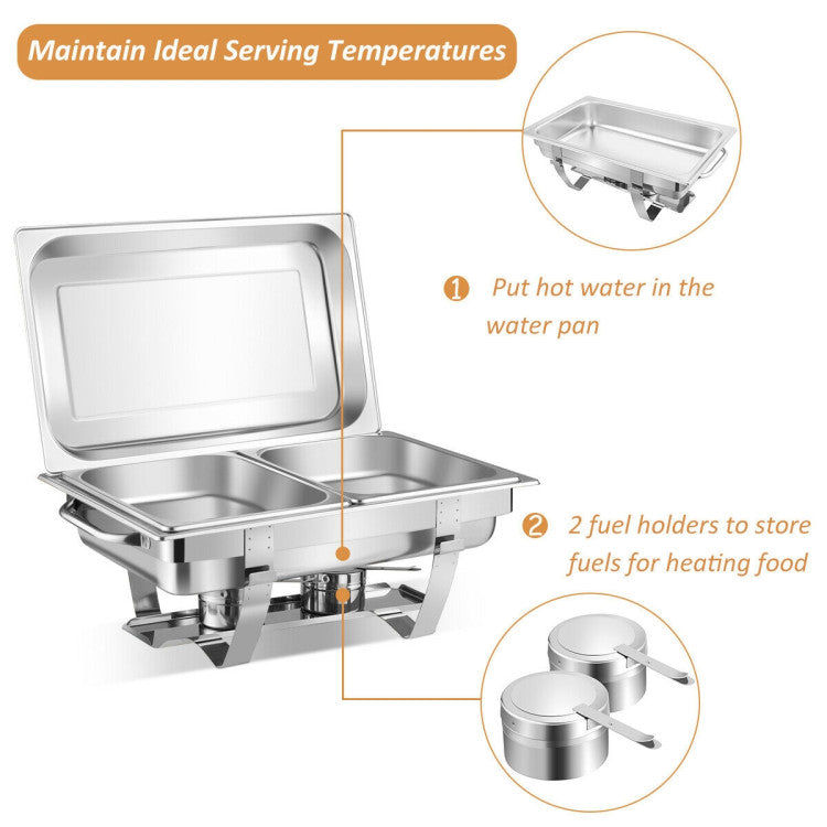 2 Packs Stainless Steel Chafing Dish