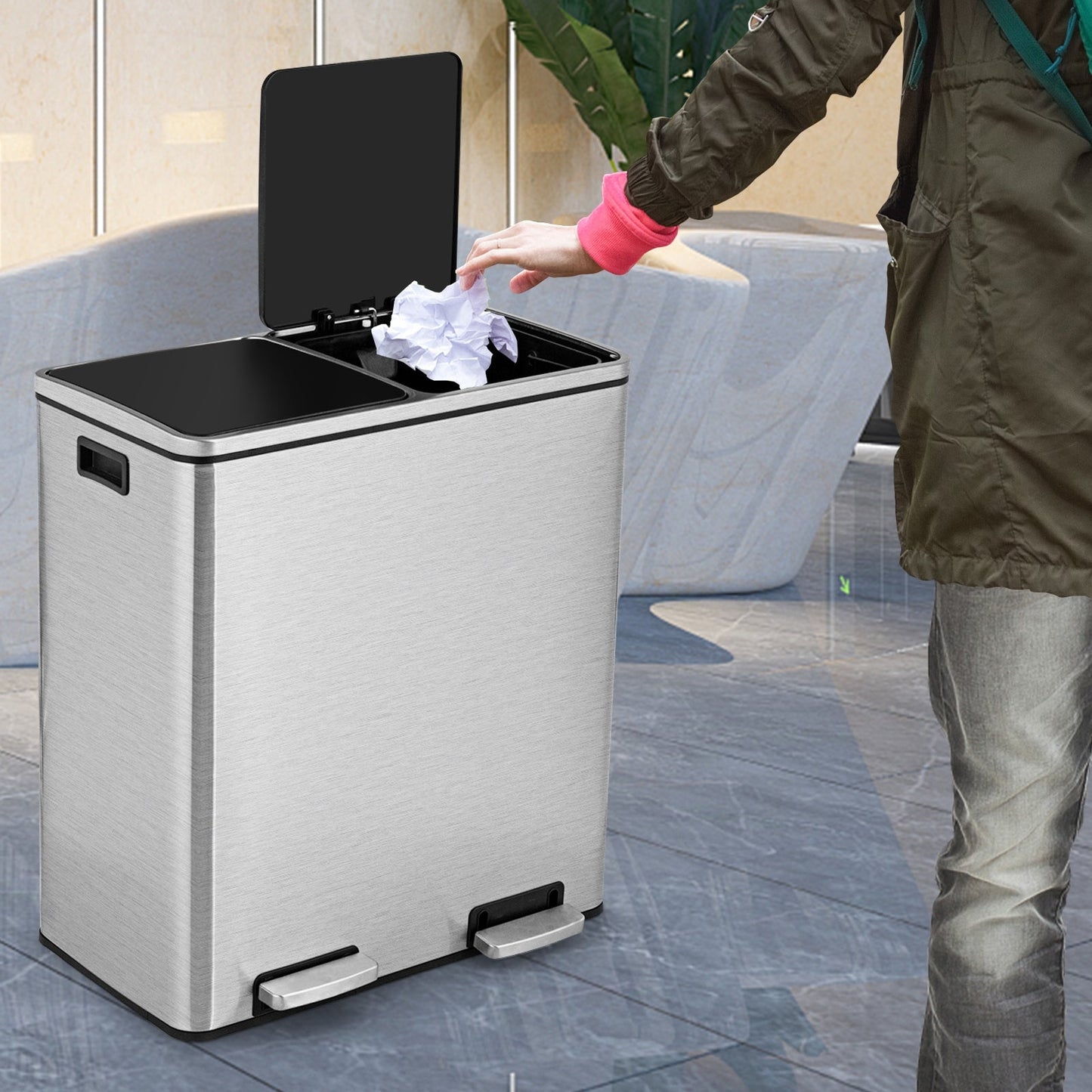16 Gallon Dual Step Trash Can