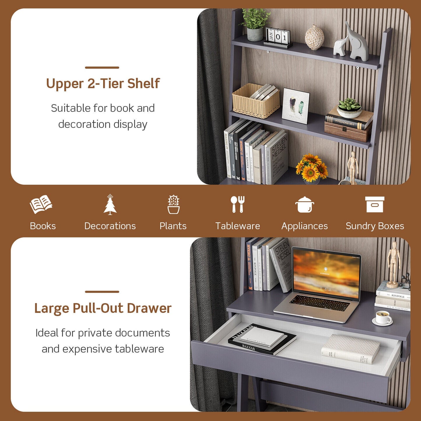 Ladder Shelf Desk