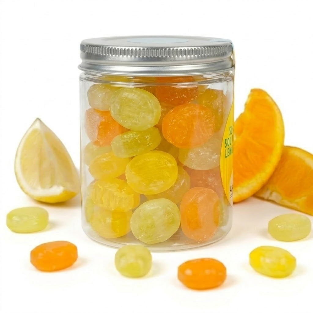 Andy Anand Sugar-Free Orange & Lemon Hard Candy, 7 oz – European Imported, Stevia Sweetened, Keto & Diabetic-Friendly Gourmet Snack Gift Box