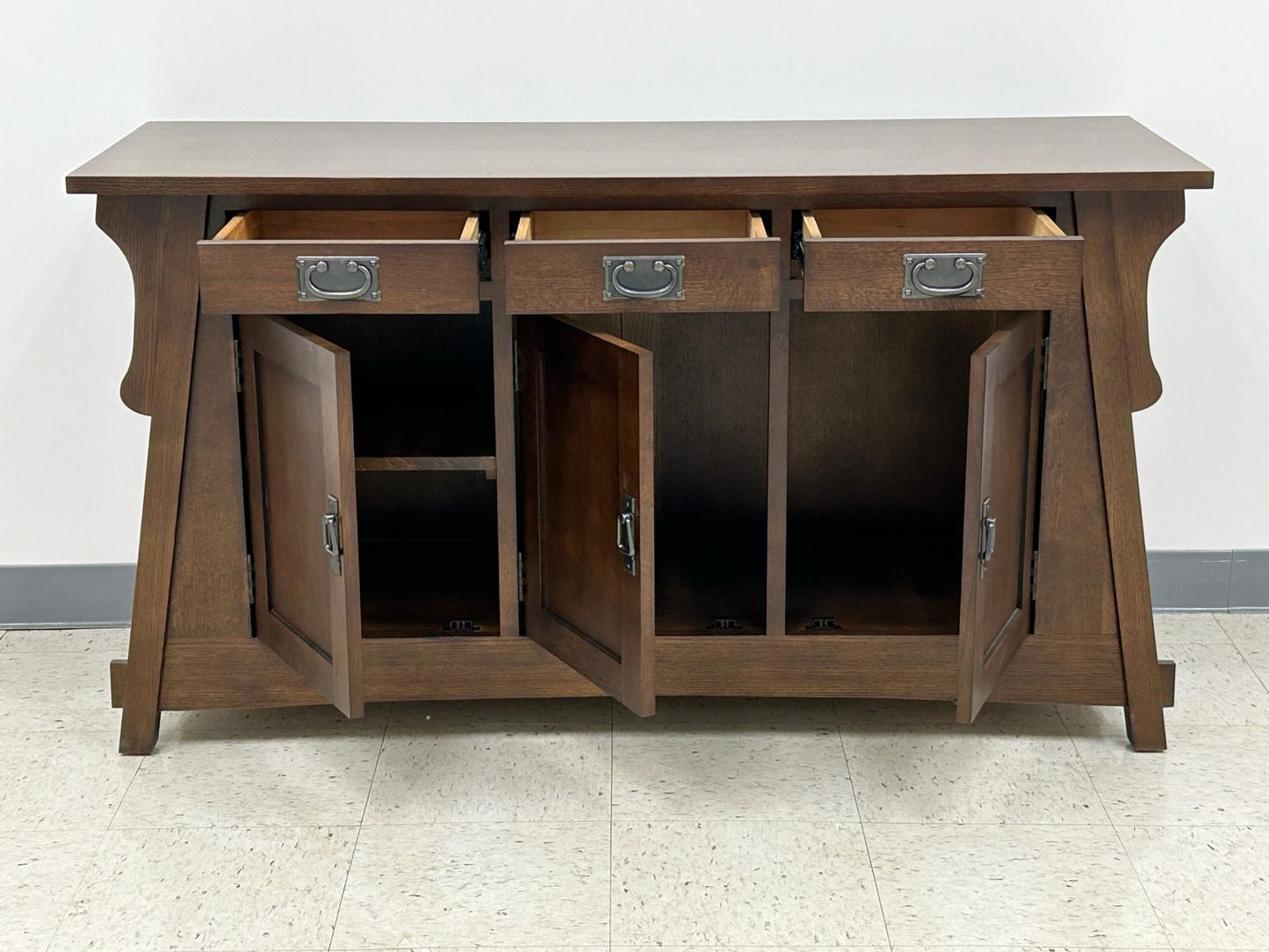 Mission Oak Crofter Console Cabinet - 55"