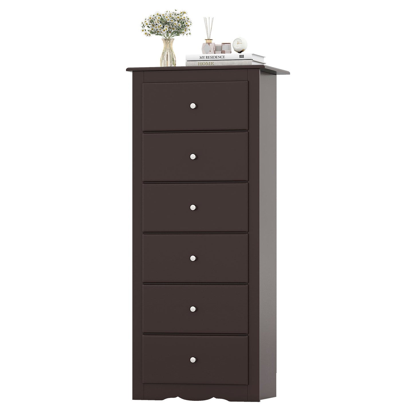 6 Drawers Chest Dresser Clothes Storage Bedroom Furniture Cabinet