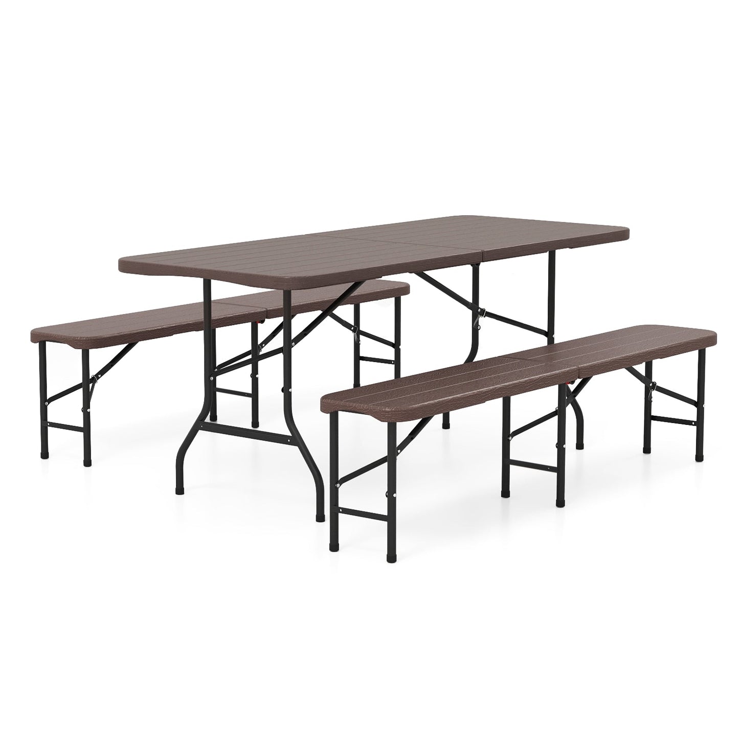 6 Feet Folding HDPE Bench with 1320 LBS Capacity and Handle Lock