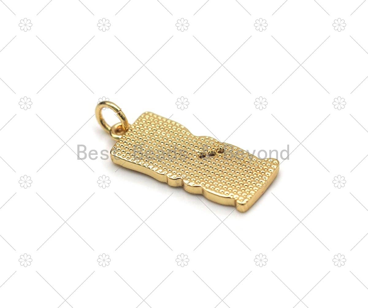 CZ Enamel Leaf Charm, Sku#Y560
