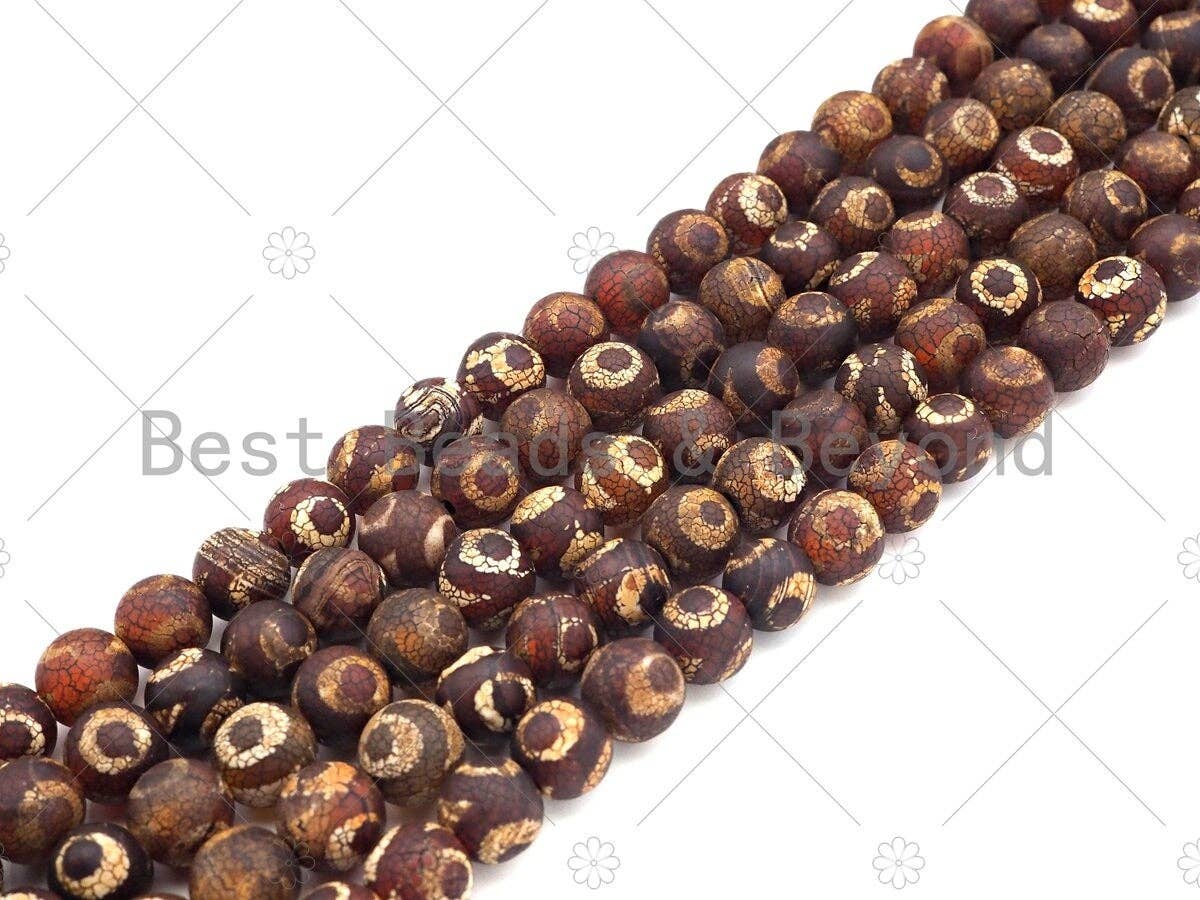 Natural Tibetan Brown Red Evil Eye Agate Beads, SKU#U1106