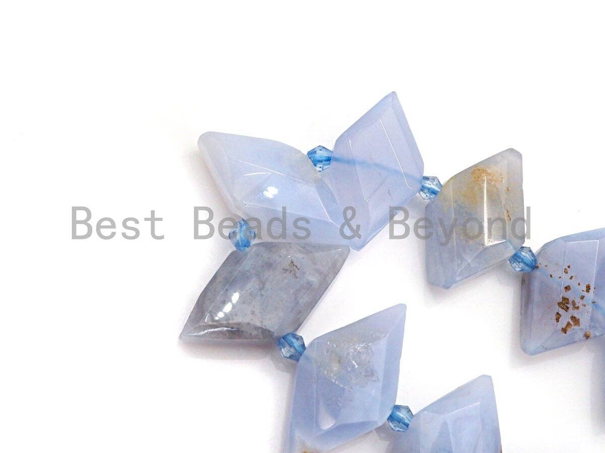 High Quality Natural Blue Chalcedony Horse Eye Shape Beads, Natural Chalcedony beads, 16x30mm, sku#U669