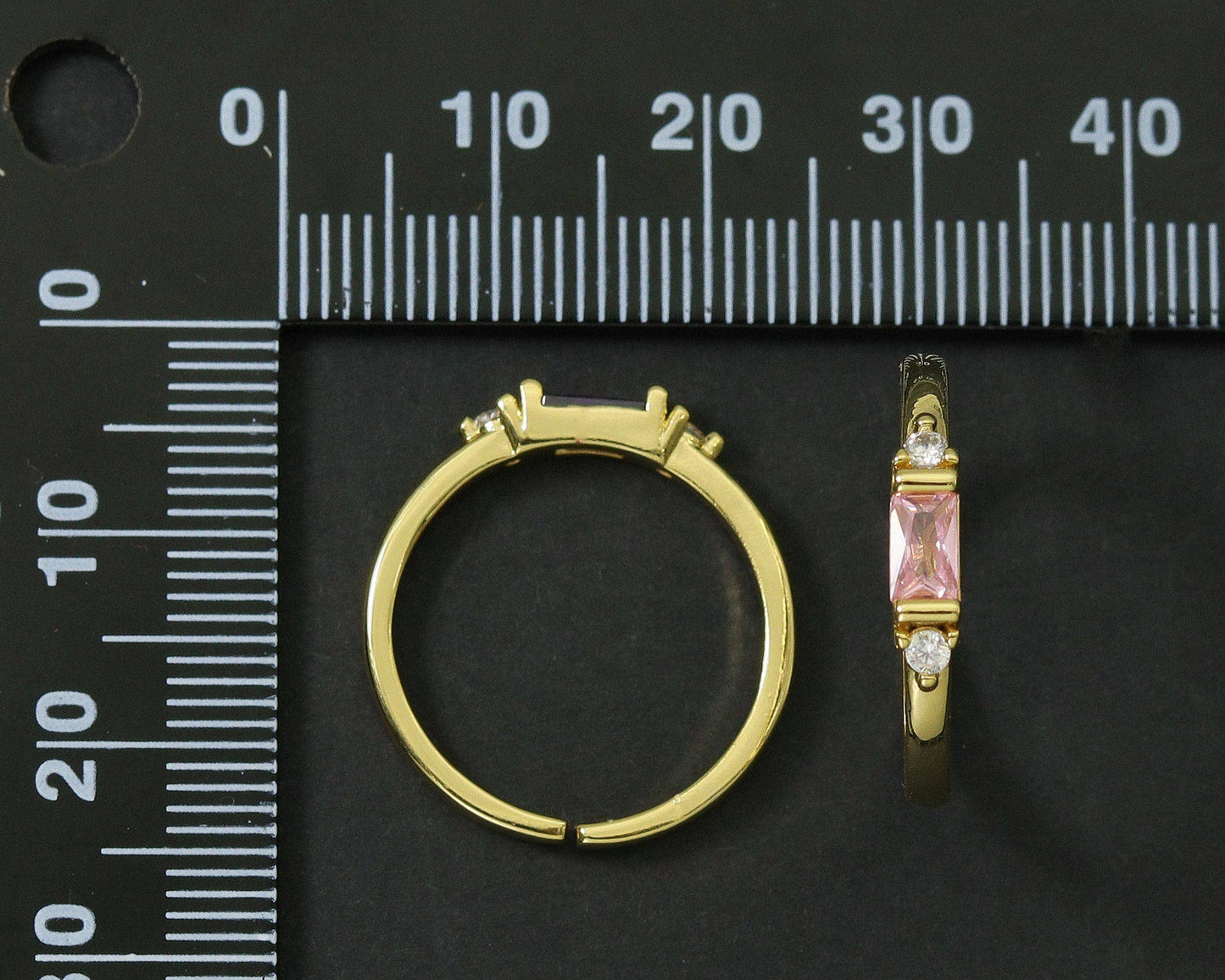 Rectangle Colorful Stone Ring, Sku#X304