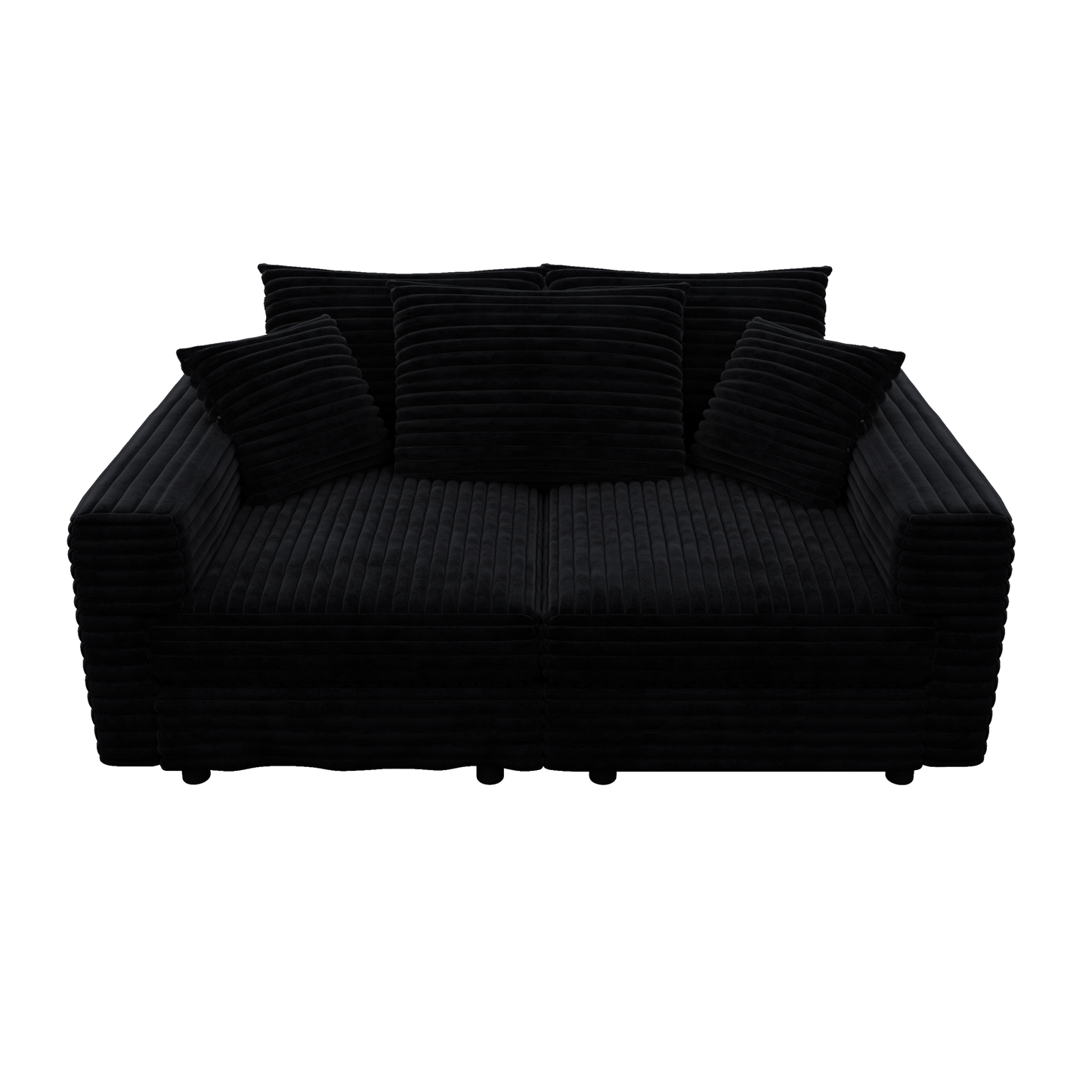 Plush Corduroy 3-Seat Sofa, Modern Comfy Upholstered Couch