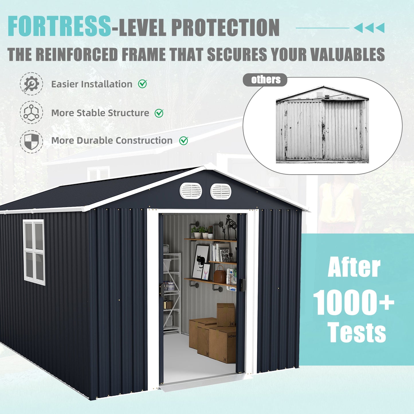 Campcraft 8x12 FT Outdoor Metal Storage Shed