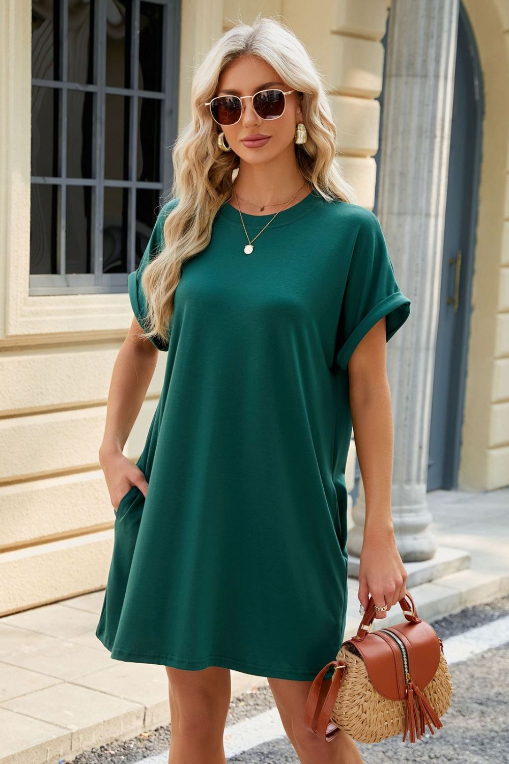 Florira Short Sleeve Mini Dress with Pockets