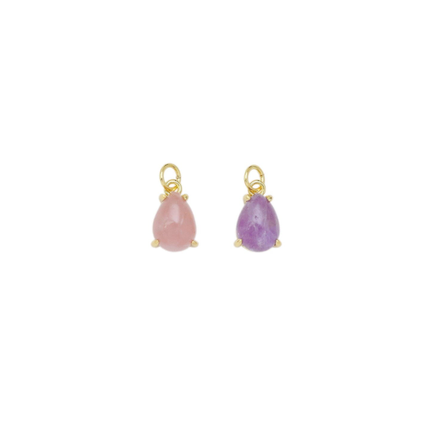 Natural Amethyst Pink Amethyst Teardrop Gemstone Pendant Charm, Sku#Y938