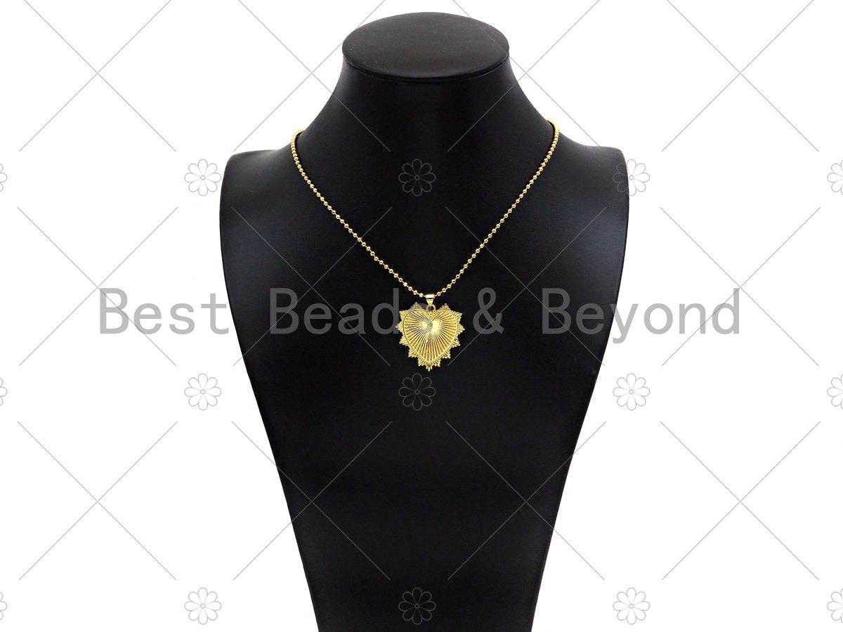 18K Real Gold Plated Heart Pendant/Charm, SKU#LK295