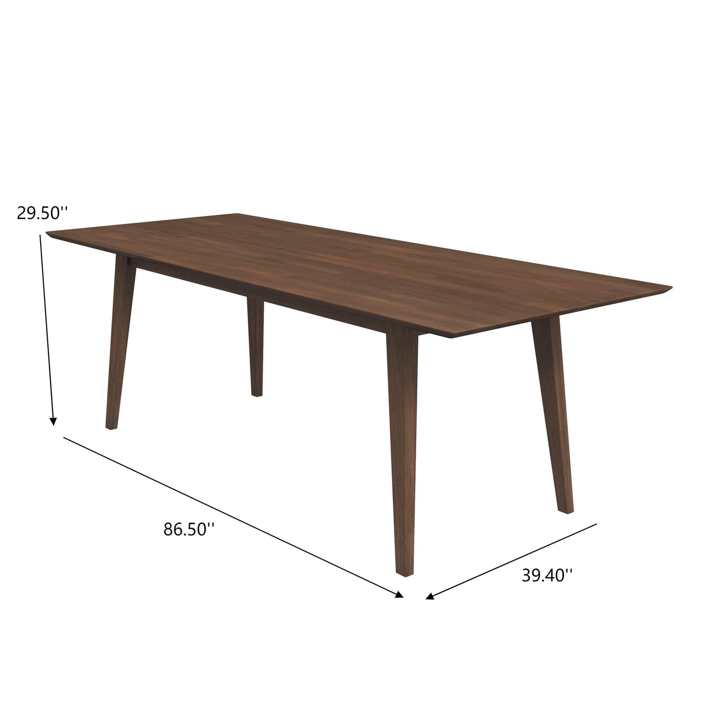 Levi Modern Style Solid Wood Rectangular Dining Kitchen Table 86"