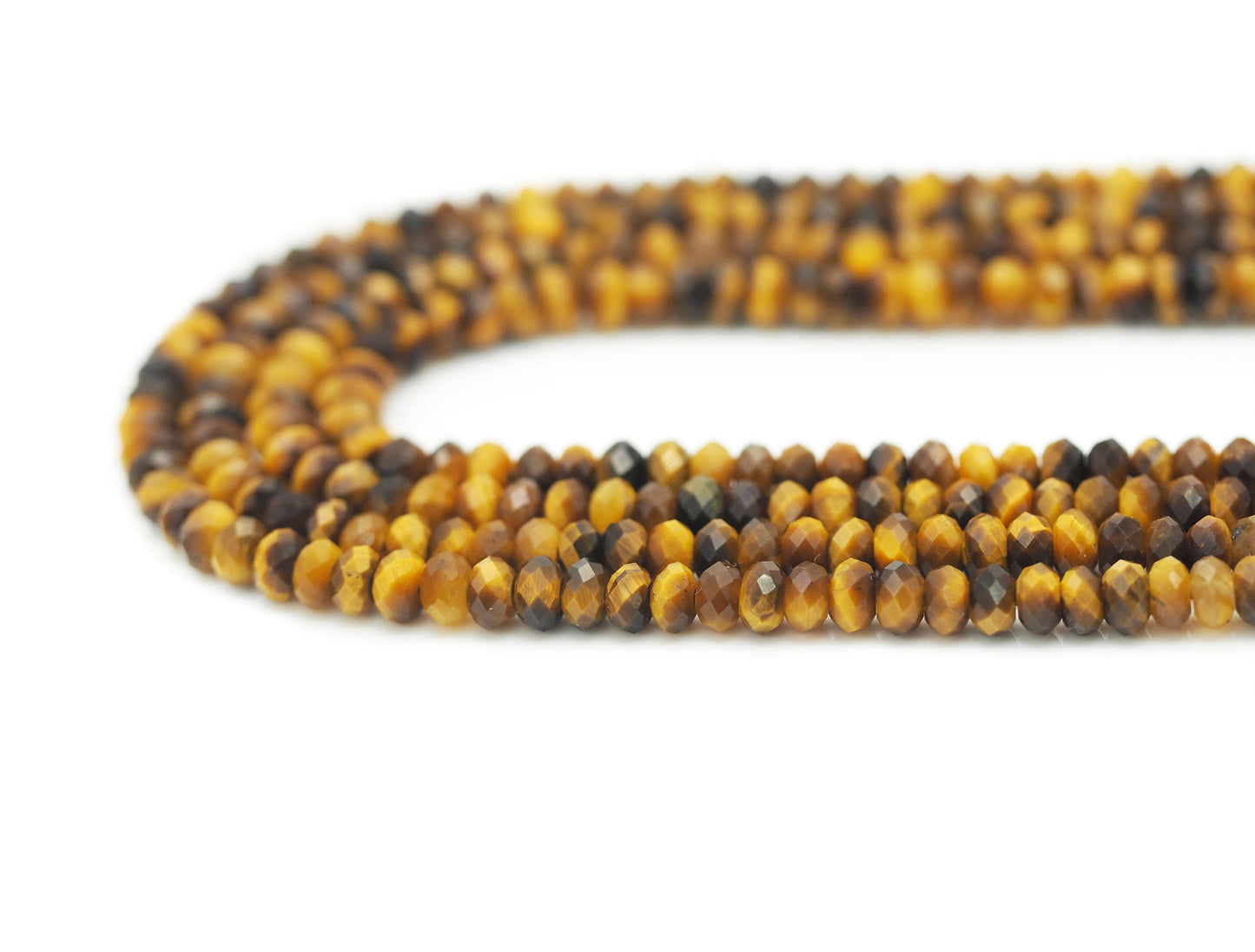 High Quality Yellow Tiger Eye Rondelle Beads, Sku#UA233