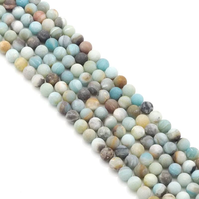 Genuine Matt Amazonite Round Smooth Beads, 6mm/8mm/10mm, Sku#U1556