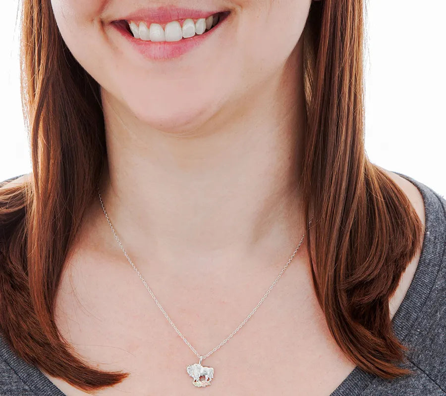 Buffalo - Sterling Silver Black Hills Gold Pendant