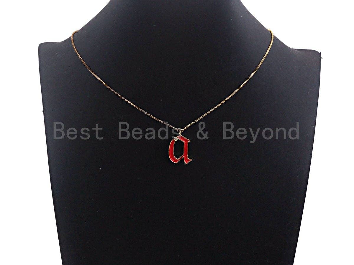 Enamel pave alphabet letter, Alphabet Charms, Initial Alphabet Letters, Custom Naming Pendants, Initial Letter a Pendant,17x23mm, sku# B121