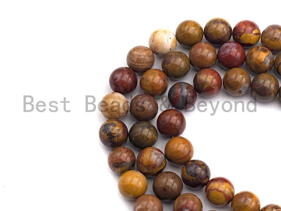 Natural Red Yellow Agate beads, Round Smooth 6mm/8mm/10mm/12mm, Natural Agate Beads, sku#U475