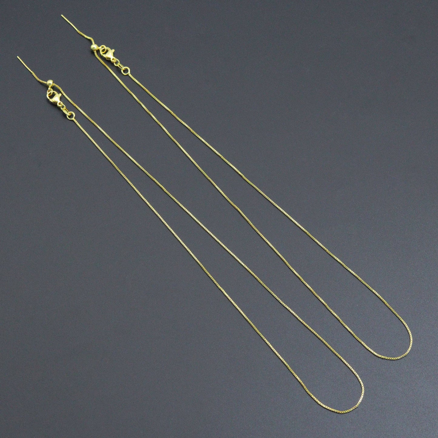 Thin box Chain Necklace with adjustable thread end , Sku#LX882