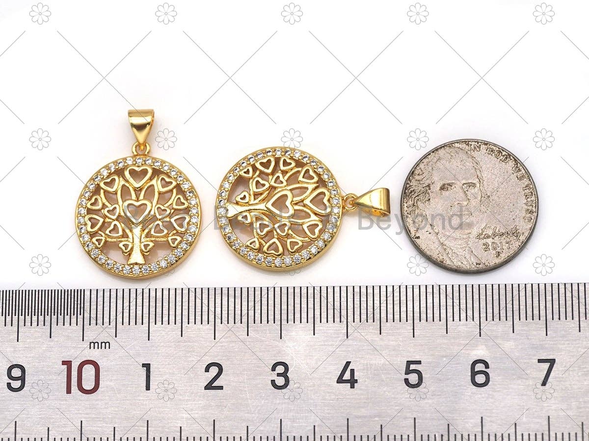 CZ Life Tree Charm,  Sku#LK562