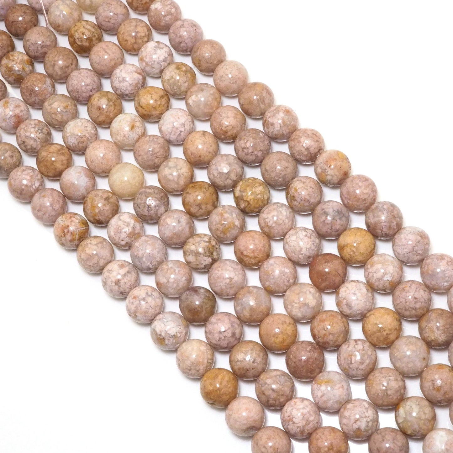 Genuine Light Pink Icy Chalcedony Round Smooth Beads, 6mm/8mm/10mm, Sku#U1597