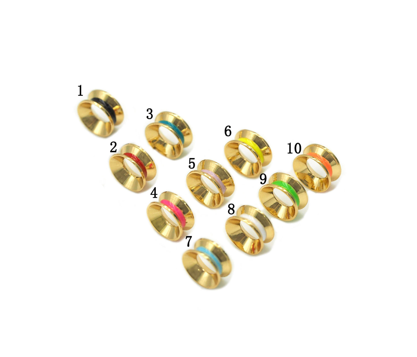 Large Hole Enamel Round Spacer Beads, Sku#LK647