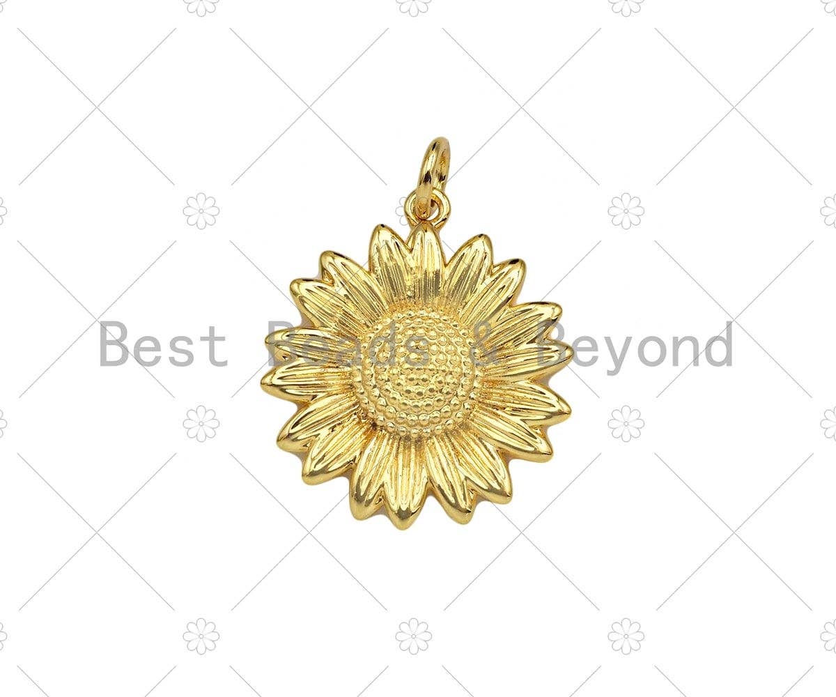 Gold Filled Daisy Flower Shape Pendant/Charm, 18x20mm,Sku#F1401C