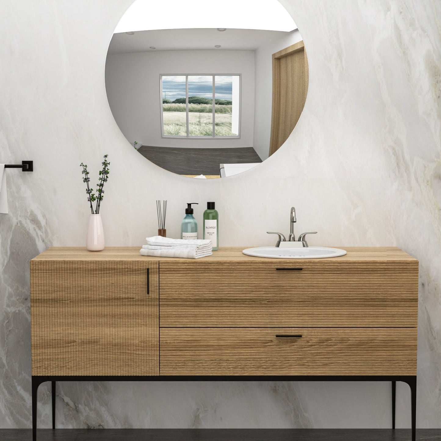 20"x18" White Ceramic Oval Drop In Bathroom Sink