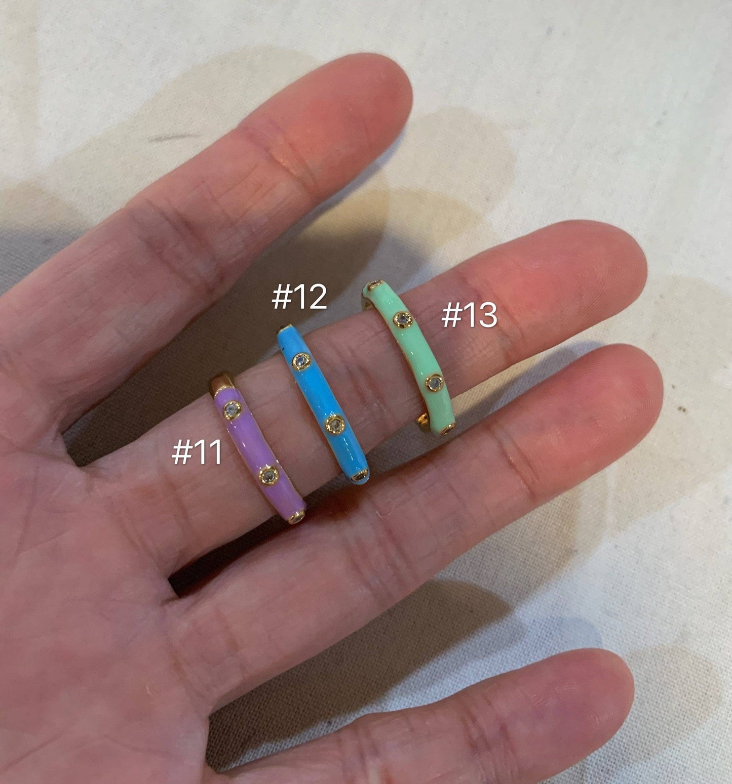 Colorful Enamel Round Stackable Ring, SKU#X264
