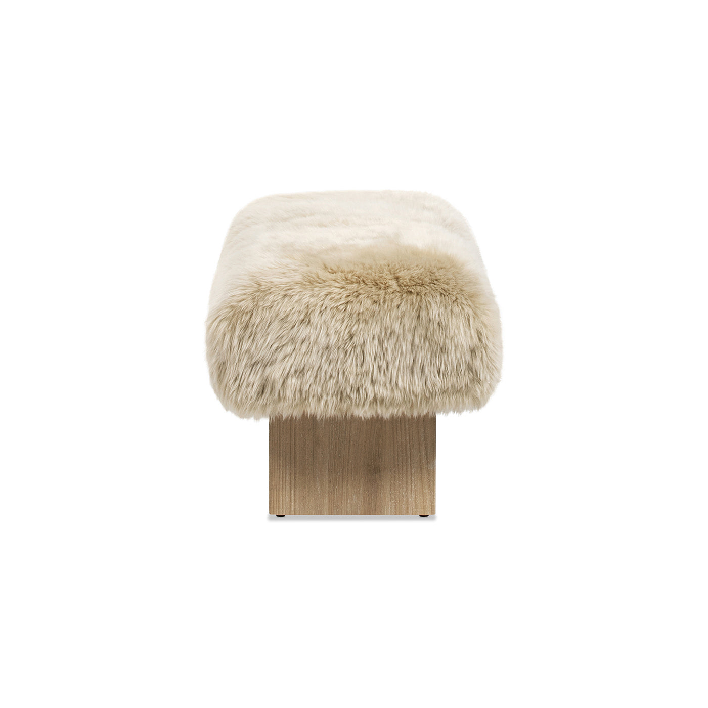 Leda 49" Sheepskin Fur Rectangular Accent Bench