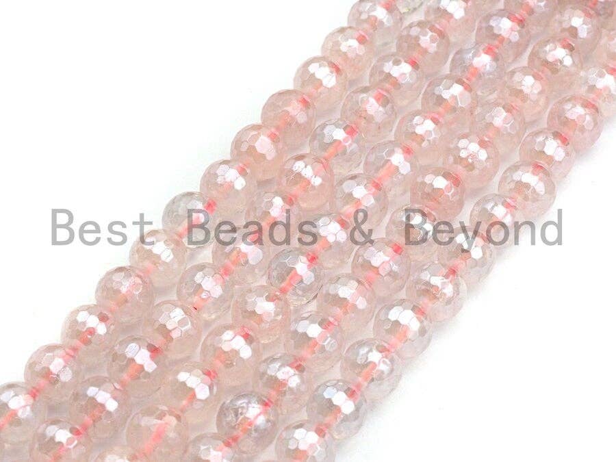 Mystic Plated Natural Rose Quartz Beads, High Quality Rose Quartz Beads, 6mm/8mm/10mm/12mm, sku# U482