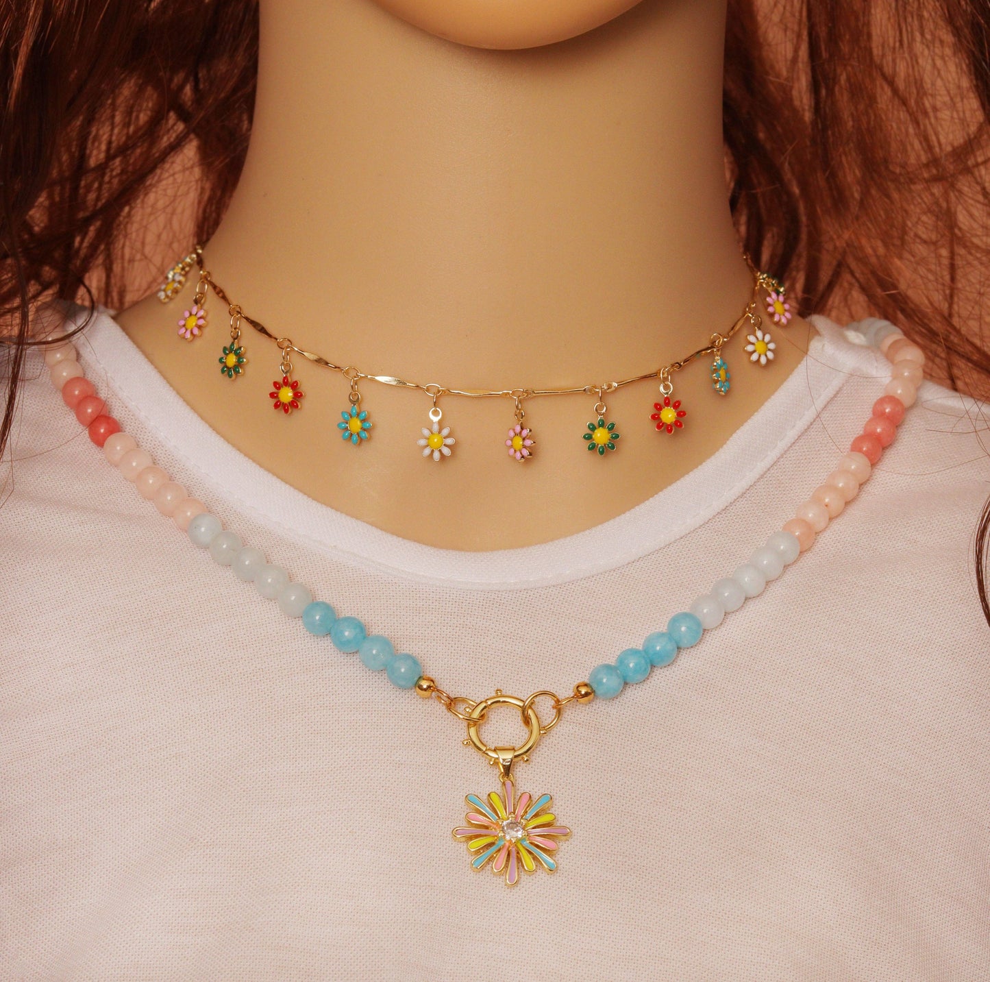 Daisy Flower Chain By Yard/Choker Necklace, sku#LS20c