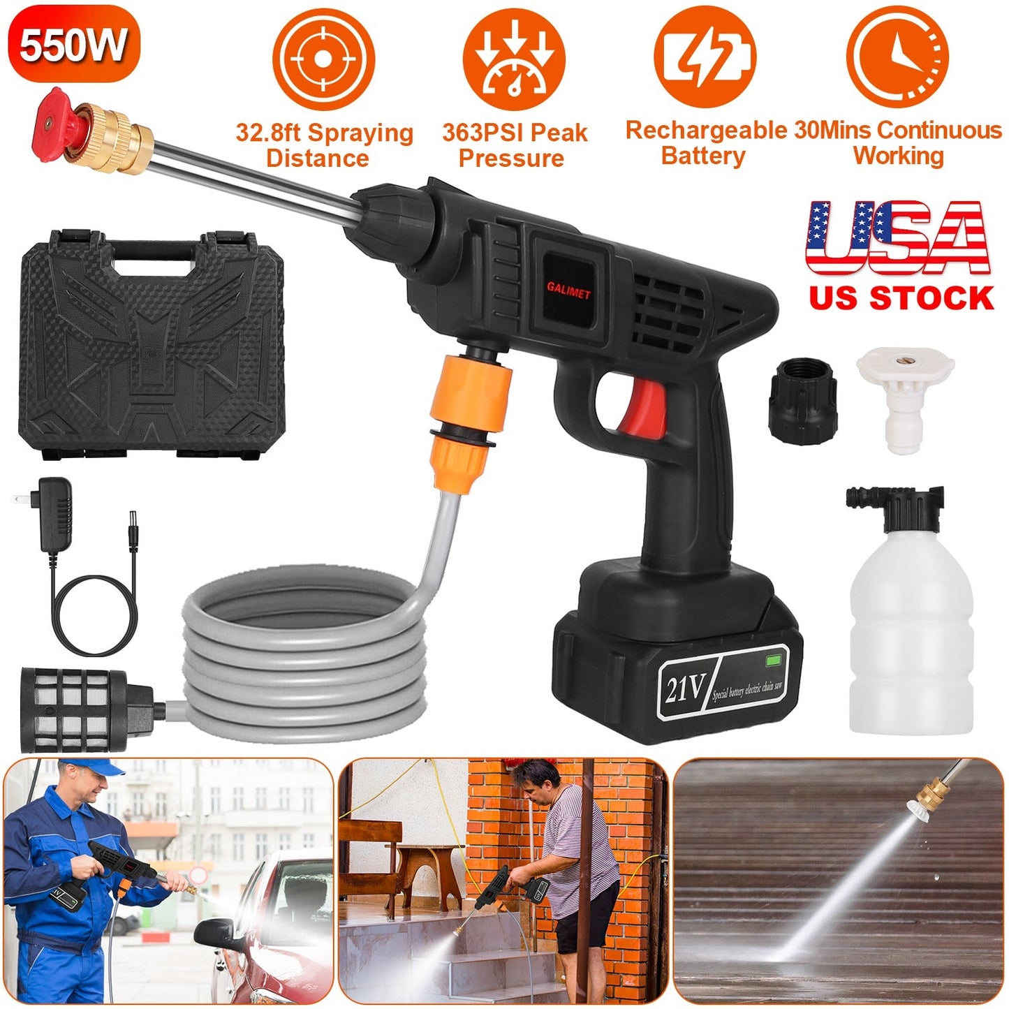 Cordless Pressure Washer Portable Electric Washer for Cars
