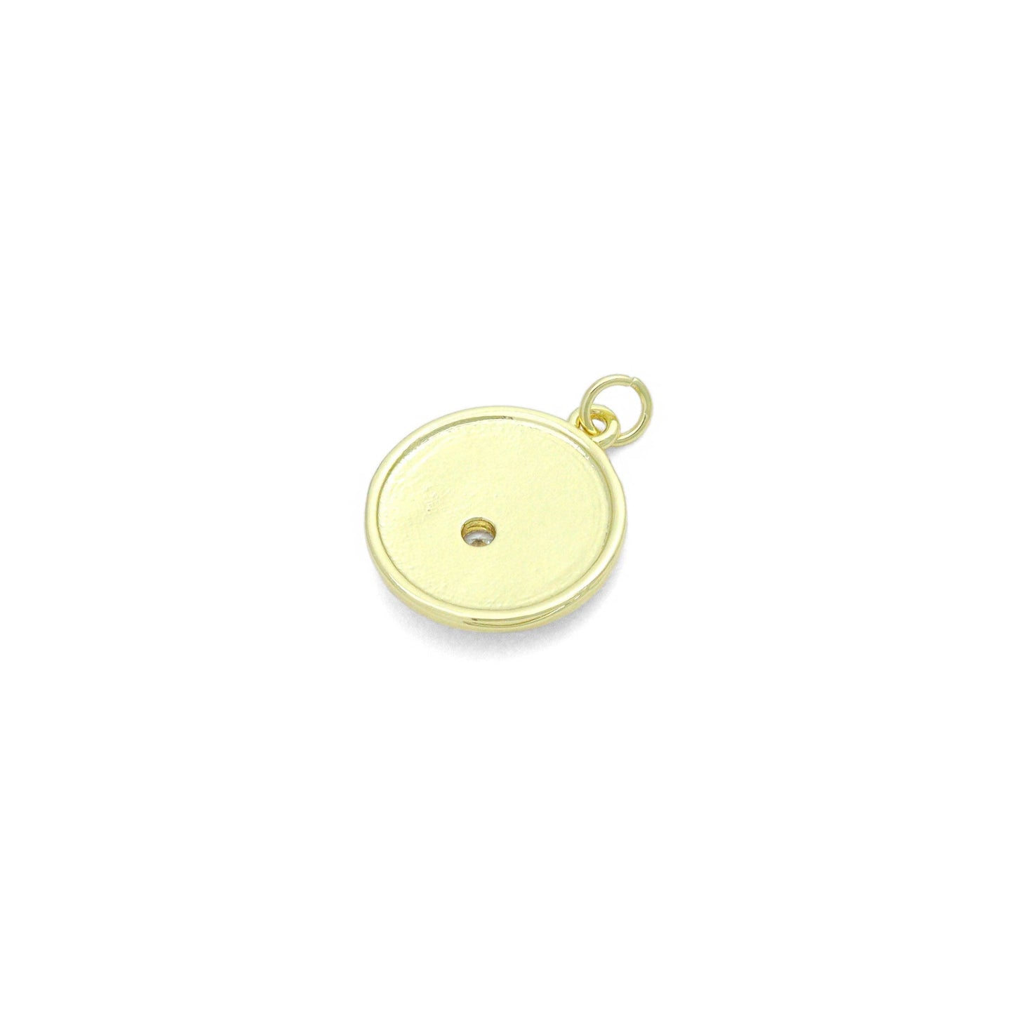 Gold Evil Eye star moon hamsa hand On Round Coin Charm Pendant,Sku#LX867