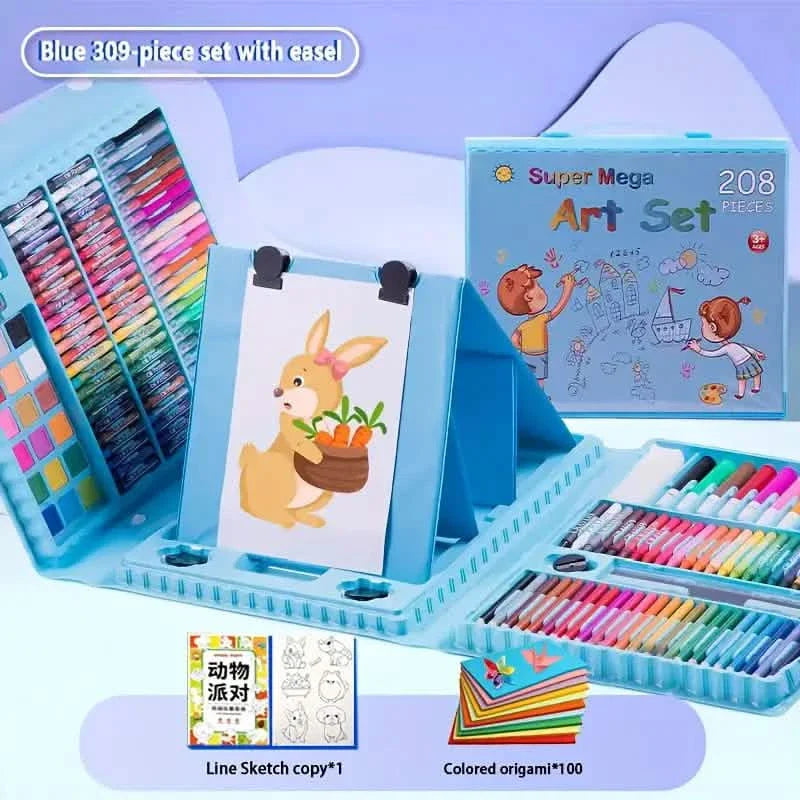 Ensemble de fournitures d'art tout-en-un extra large de 208 pièces