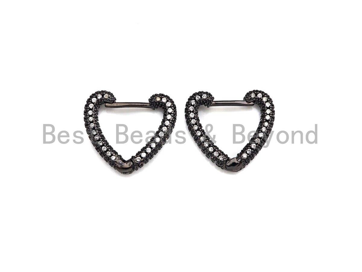 CZ Heart Shape Huggie Earrings, Sku#J283