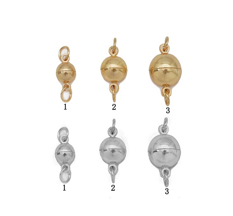 Gold Round Ball Magnetic Clasp, Sku#ZX116