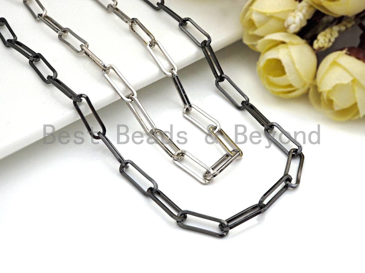 15x5mm Gold Chain, Black, Silver, Rose Gold Rectangle Chain,E517