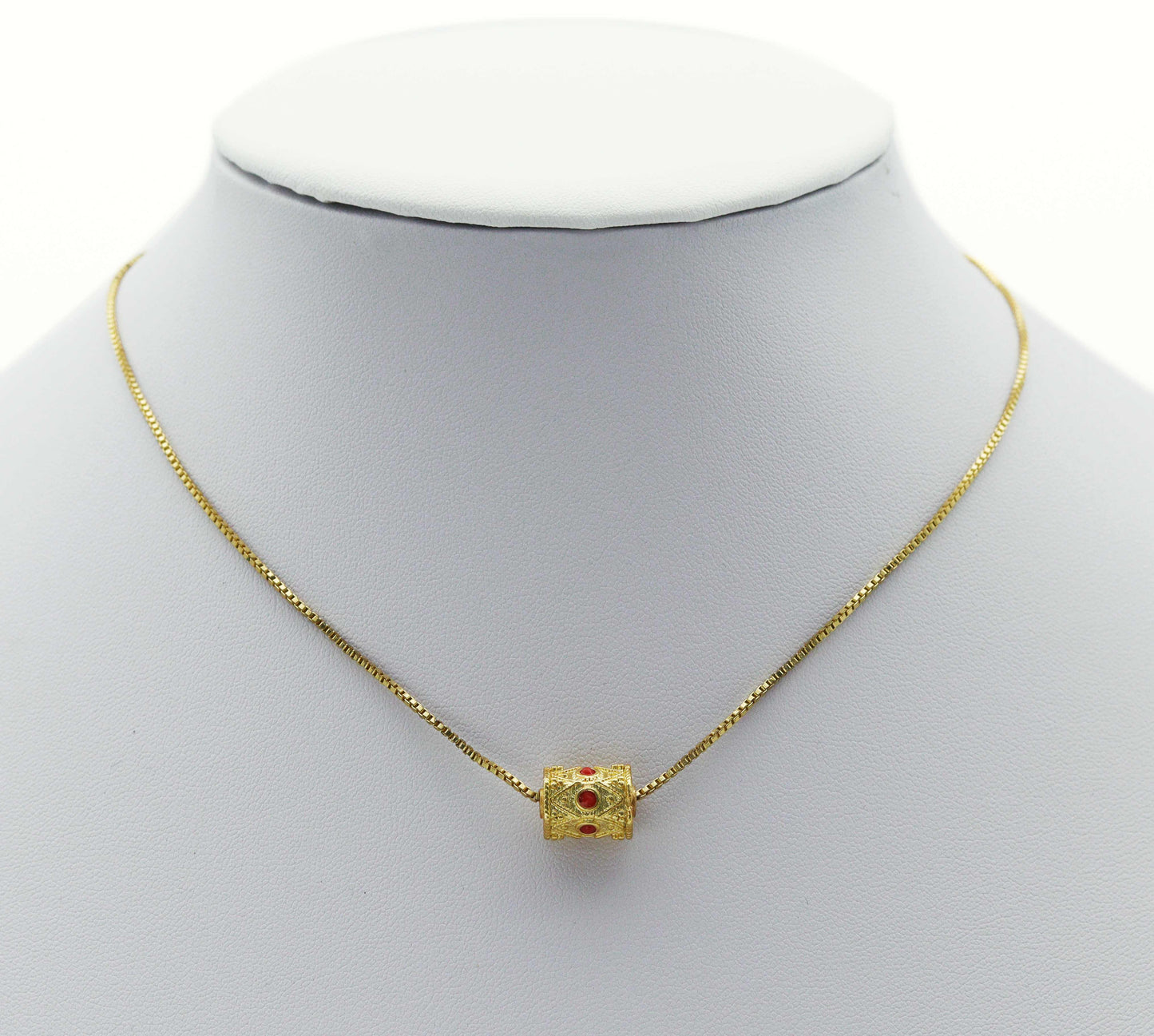 Gold Enamel Hexagon Tube Spacer Beads, Sku#LX61c