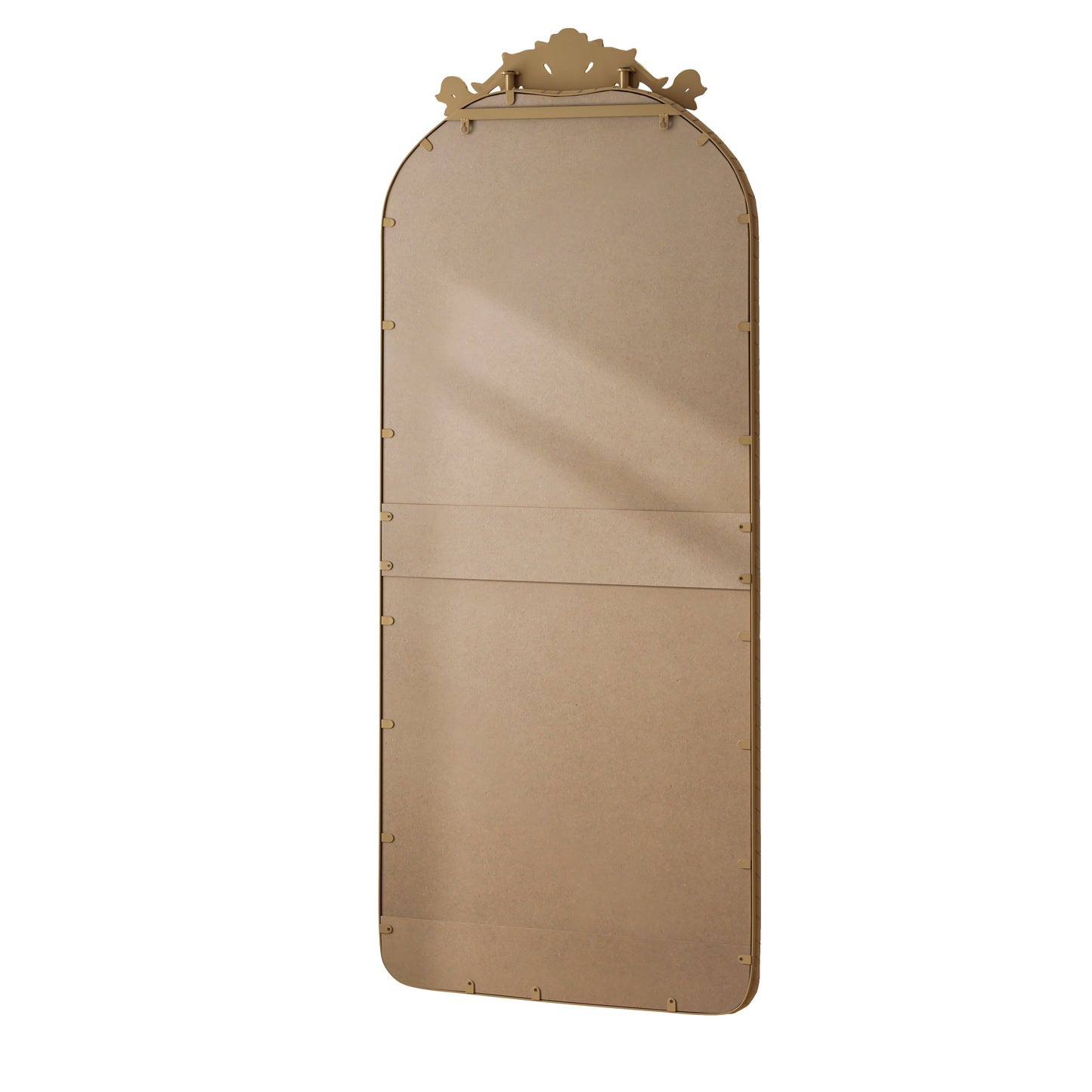 58"x24" Arched Full Body Mirror with Vintage Ornate Carved Applique