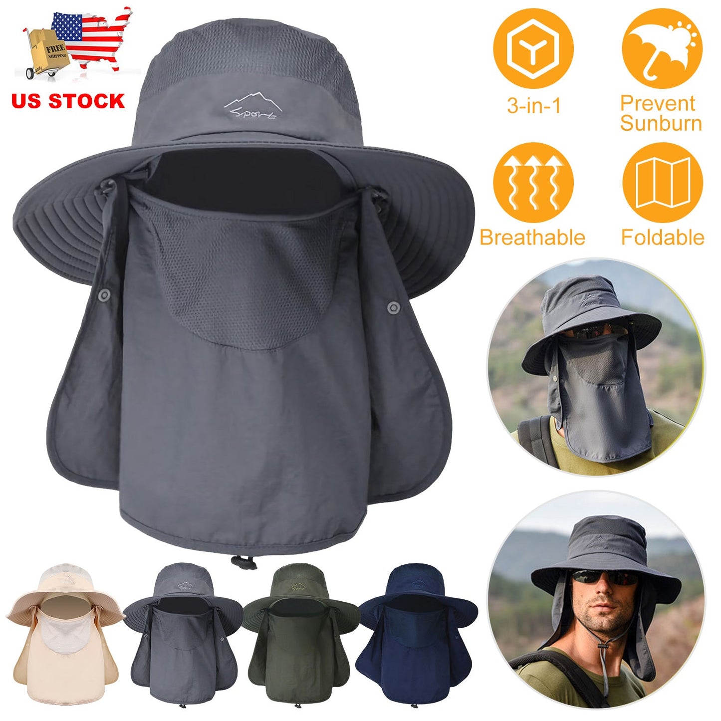 Fishing Bucket Hat Wide Brim Breathable Unisex Hat