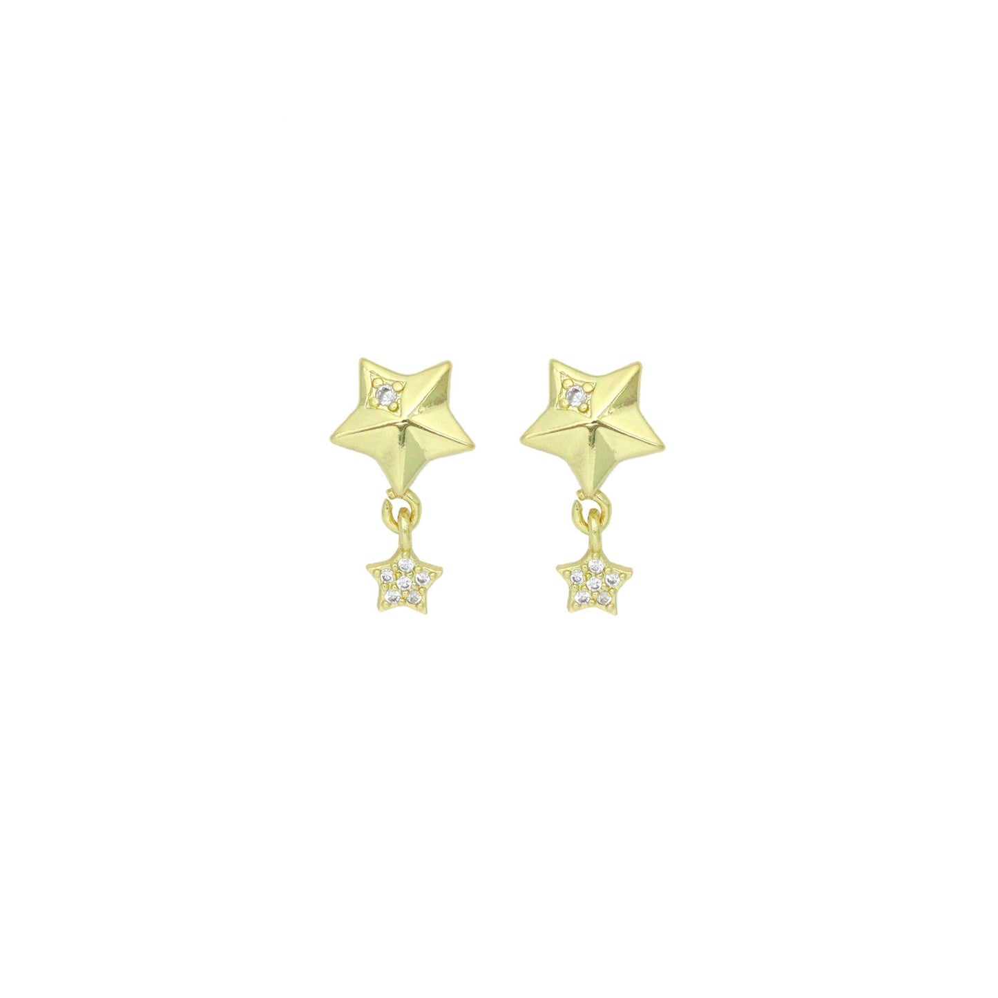 Puffy 3D Five Point Star Charm Pendant, Sku#LK1181
