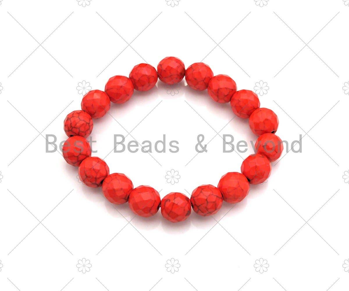 Orange Howlite Stretchy Bracelet, SKU#EF43