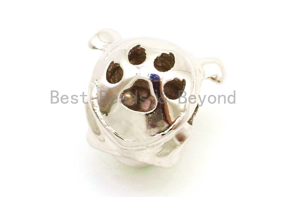 CZ Mirco Pave Dulldog Animal Head Beads, Cubic Zirconia Anim