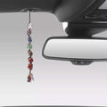 Ornement mural ou de voiture à suspendre avec pompon et pierres précieuses des 7 chakras pour la guérison Reïki