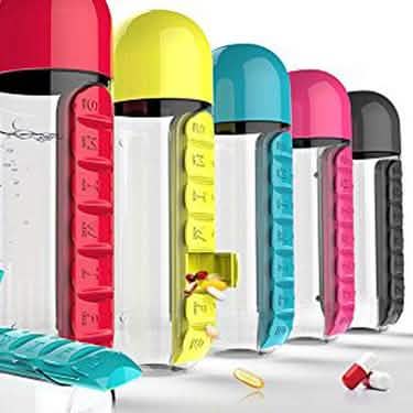 7-Day Pill Tablet Medicine Organizer Water Drink Bottle Holder Box