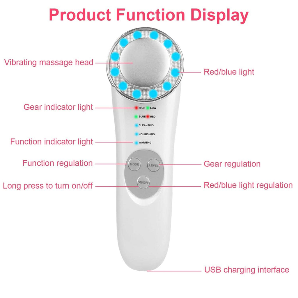 7-in-1 Facial Massager Ultrasonic High Frequency Face Lifting Machine