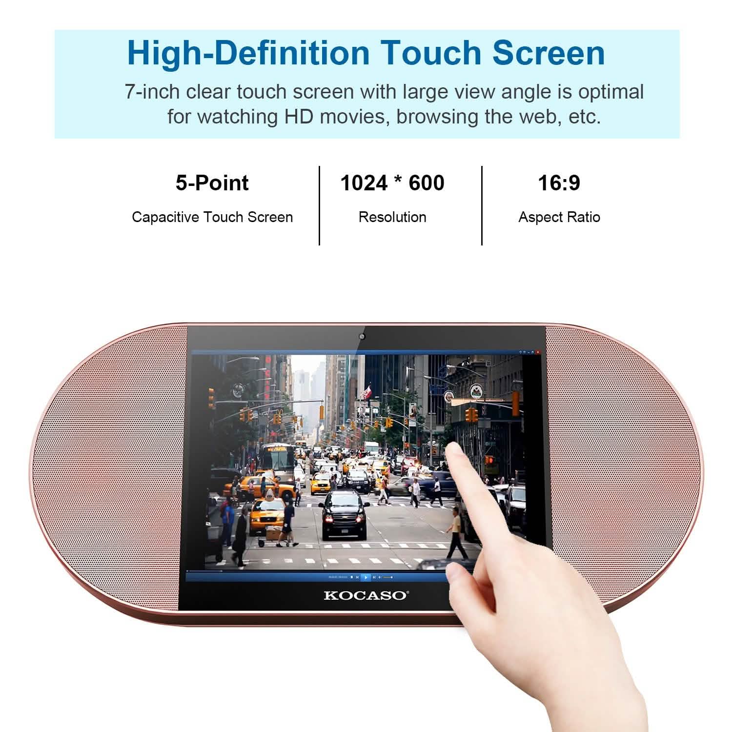 7-Inch Touch Screen Android Tablet PC with Wireless Speaker