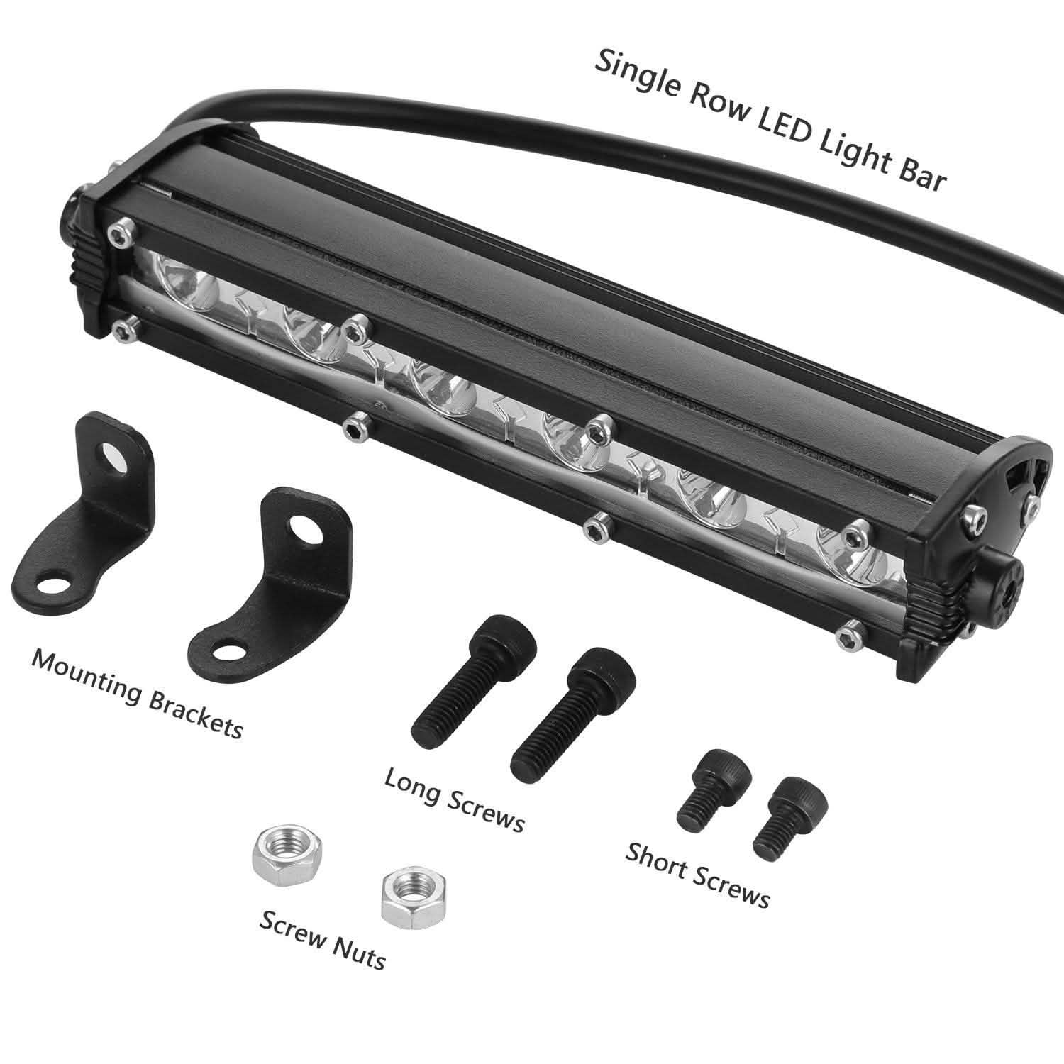 Barre lumineuse à LED 7" simple rangée - Projecteurs tout-terrain